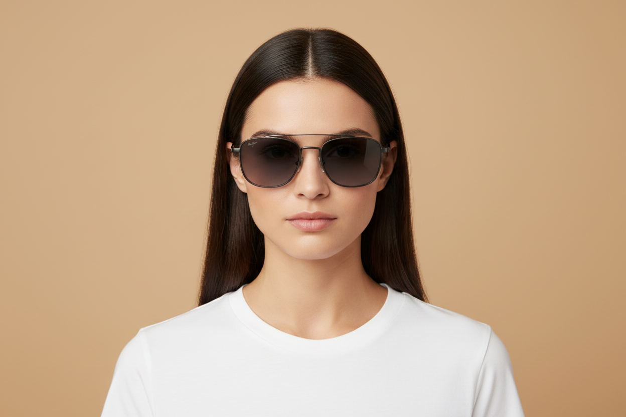 Female model wearing Sunglasses Maui Jim Kahana MJGS640 17 53 19