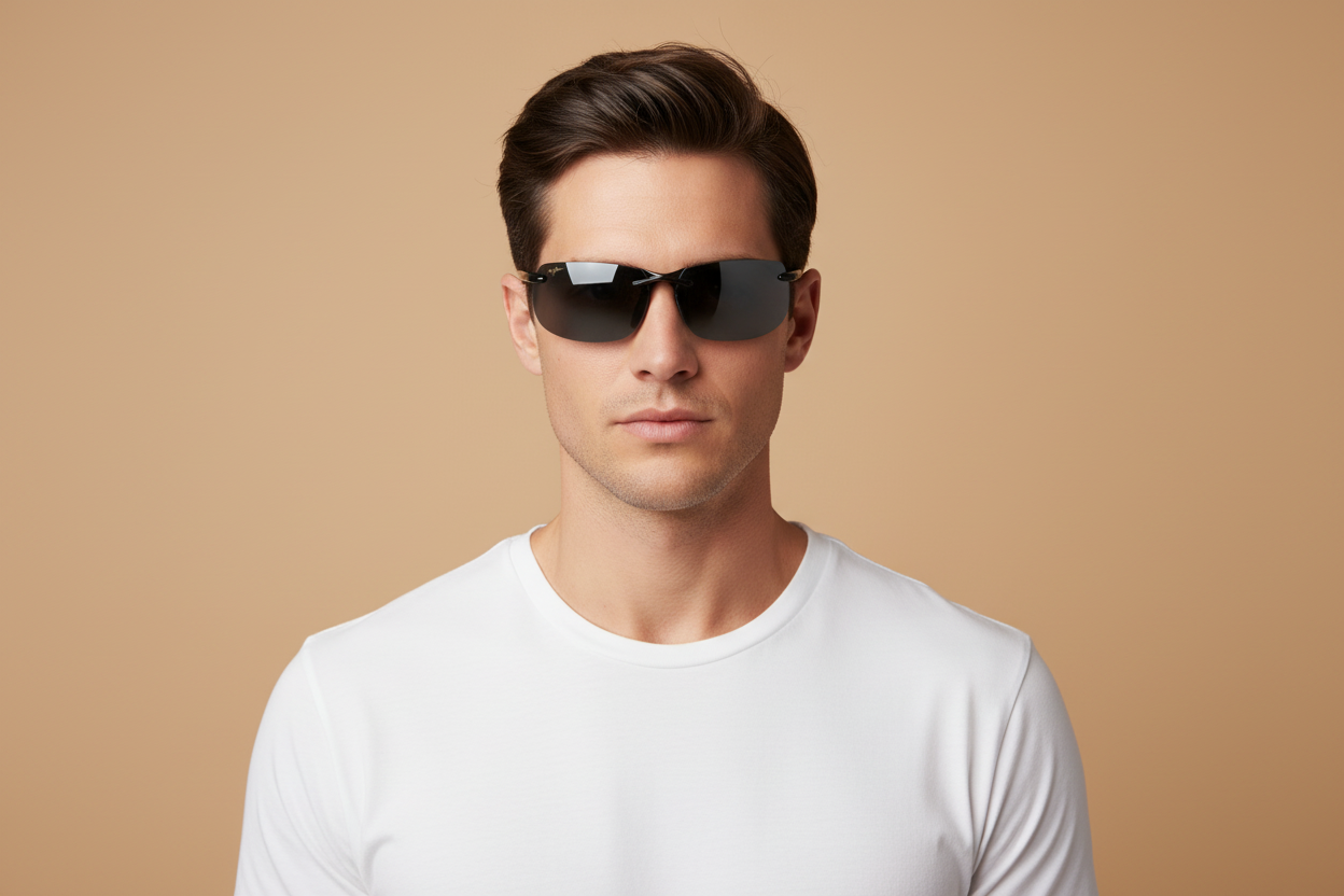 Modelo masculino llevando Gafas de Sol Maui Jim Banyans MJ412 02 70 12