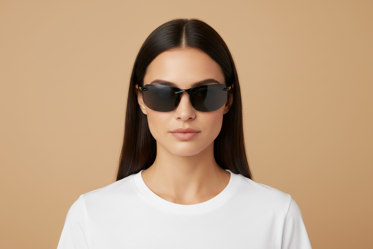 Modelo femenino llevando Gafas de Sol Maui Jim Banyans MJ412 02 70 12