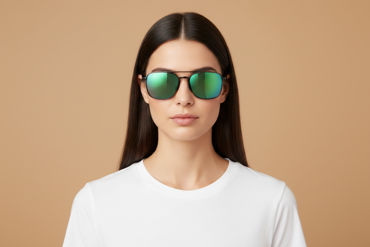 Женская модель в Солнцезащитные очки Maui Jim Keokea MJ447 11 55 20
