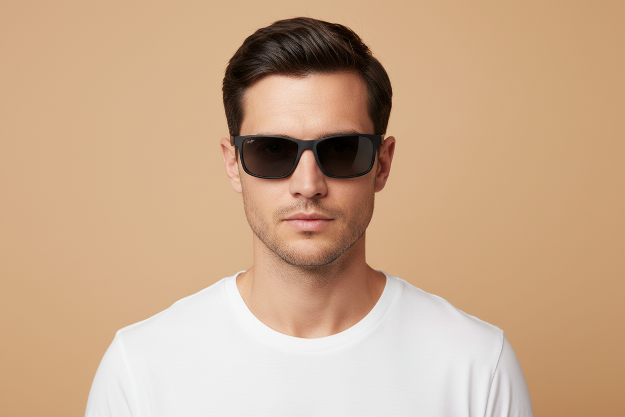 Modelo masculino llevando Gafas de Sol Maui Jim Anemone MJ606 02 60 16