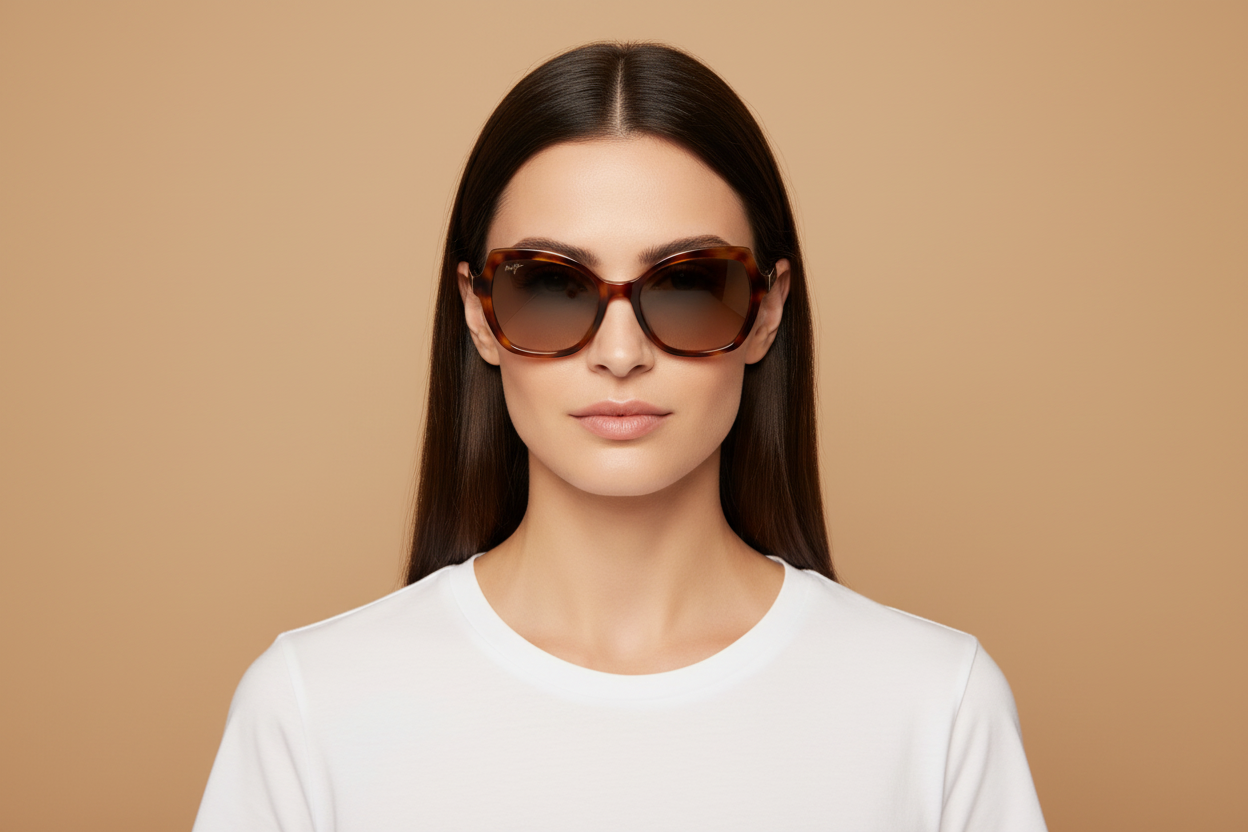 Modelo femenino llevando Gafas de Sol Maui Jim Mamane MJ883 10 55 18