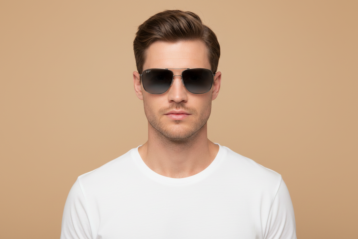 Modelo masculino llevando Gafas de Sol Maui Jim Mikioi MJ887 17 54 16