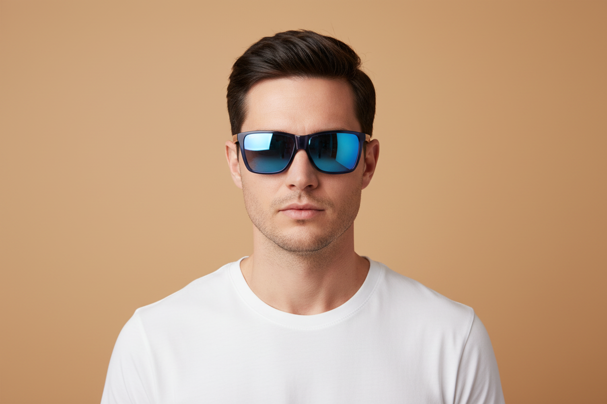 Modelo masculino llevando Gafas de Sol Maui Jim Cruzem MJB864 03 57 16