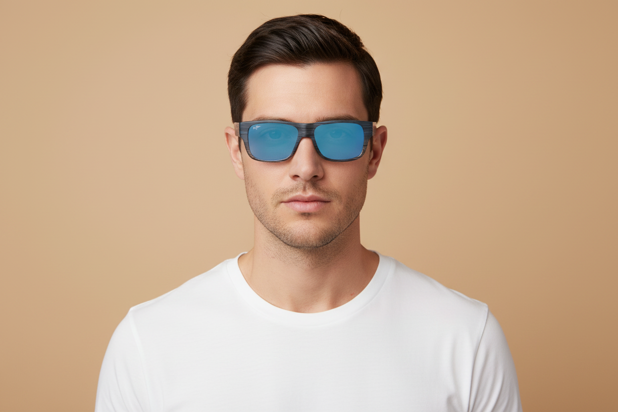 Modelo masculino llevando Gafas de Sol Maui Jim Keahi MJB873 03 56 17