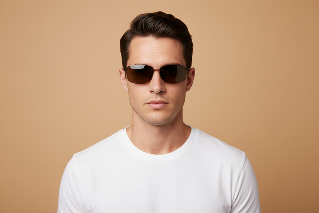 Modelo masculino llevando Gafas de Sol Maui Jim Hema MJH443 26M 62 14