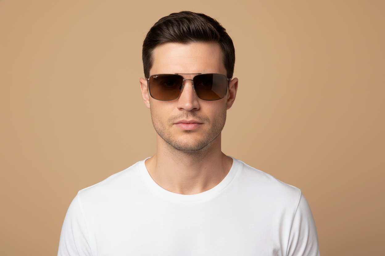 Modelo masculino llevando Gafas de Sol Maui Jim Aeko MJH886 01 54 16