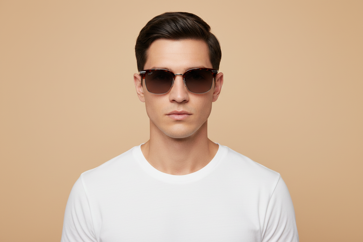 Modelo masculino llevando Gafas de Sol Maui Jim Kalaunu MJHS629 10 55 19