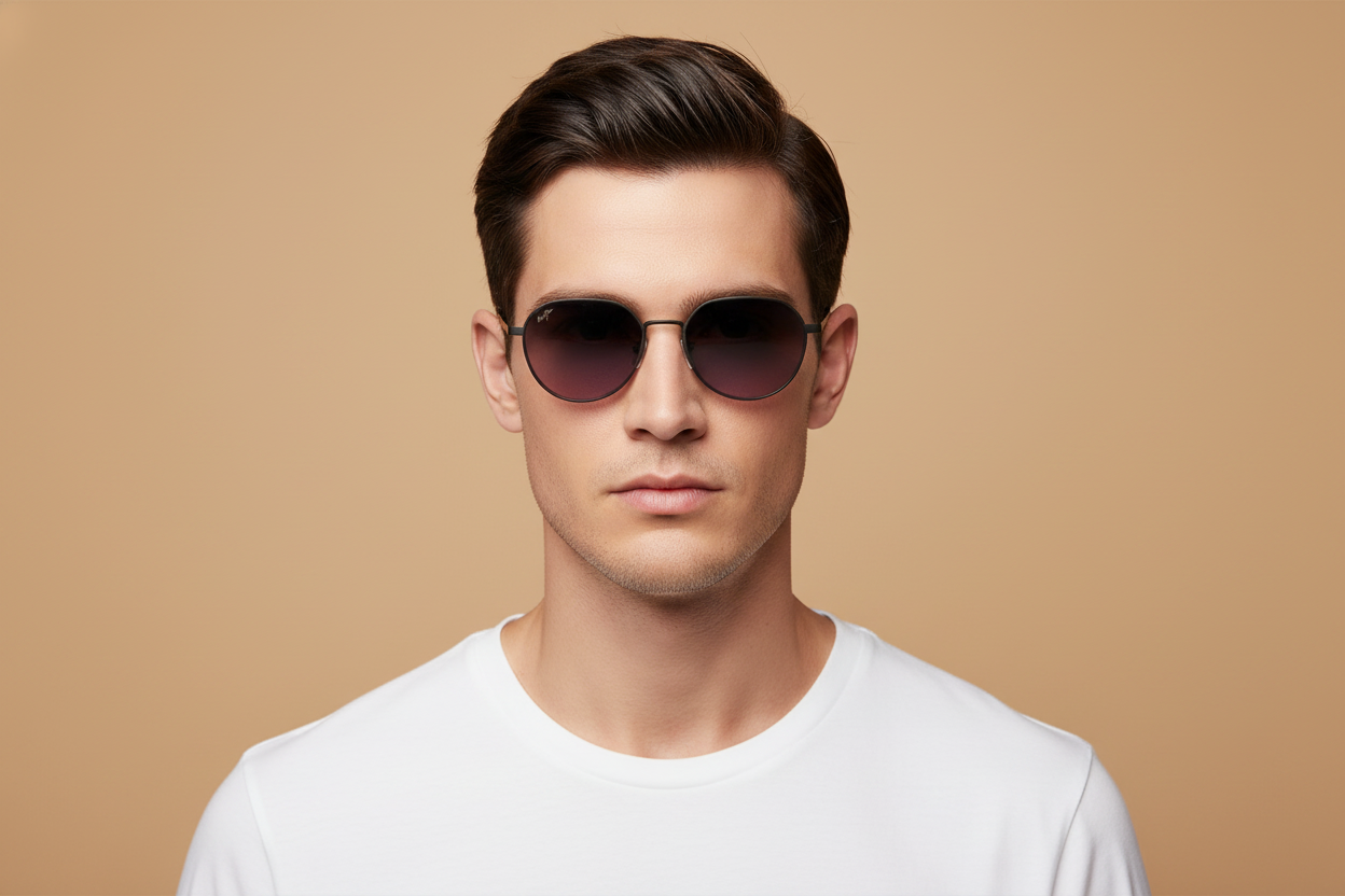 Modelo masculino llevando Gafas de Sol Maui Jim Kaulana MJRS627 01 55 19