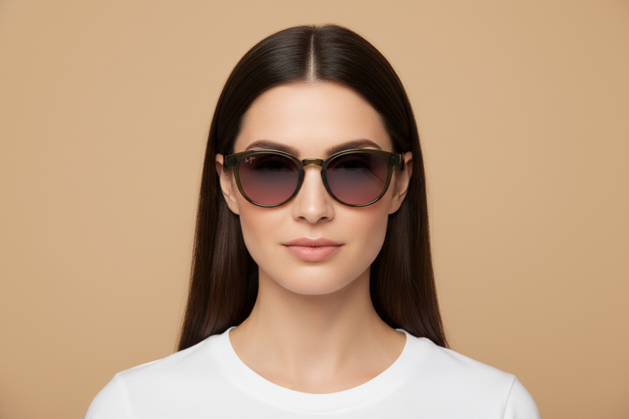 Modelo femenino llevando Gafas de Sol Maui Jim Hiehie MJRS636 15 50 20