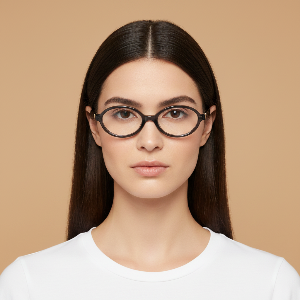 Modelo femenino llevando Gafas Graduadas Miu Miu 01XV 08Q1O1 50 18