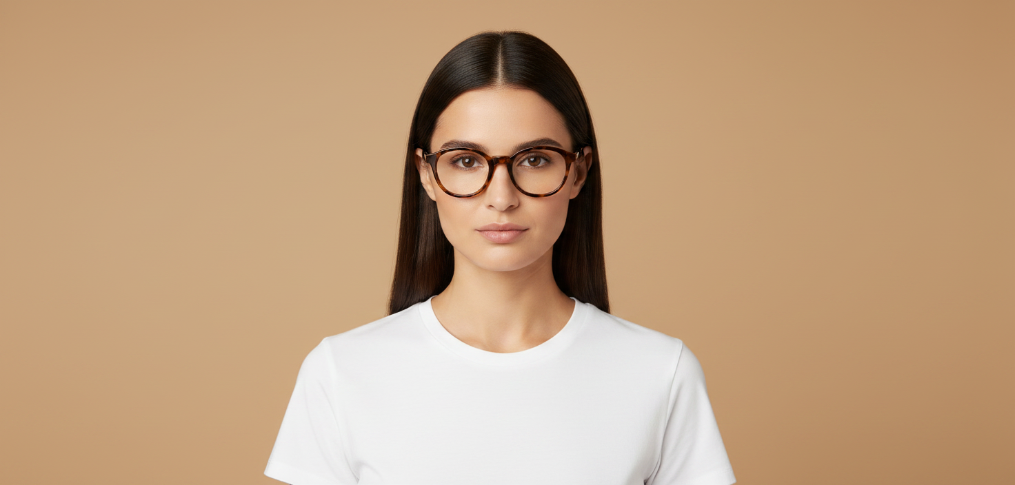 Modelo femenino llevando Gafas Graduadas Miu Miu 02WV 14L1O1 50 20