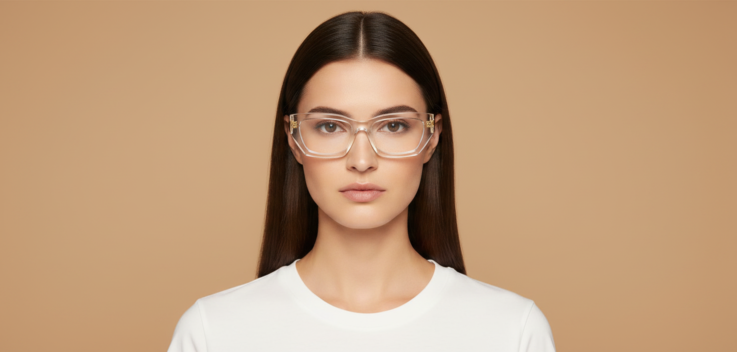 Modelo femenino llevando Gafas Graduadas Miu Miu 03XV 2AZ1O1 53 20