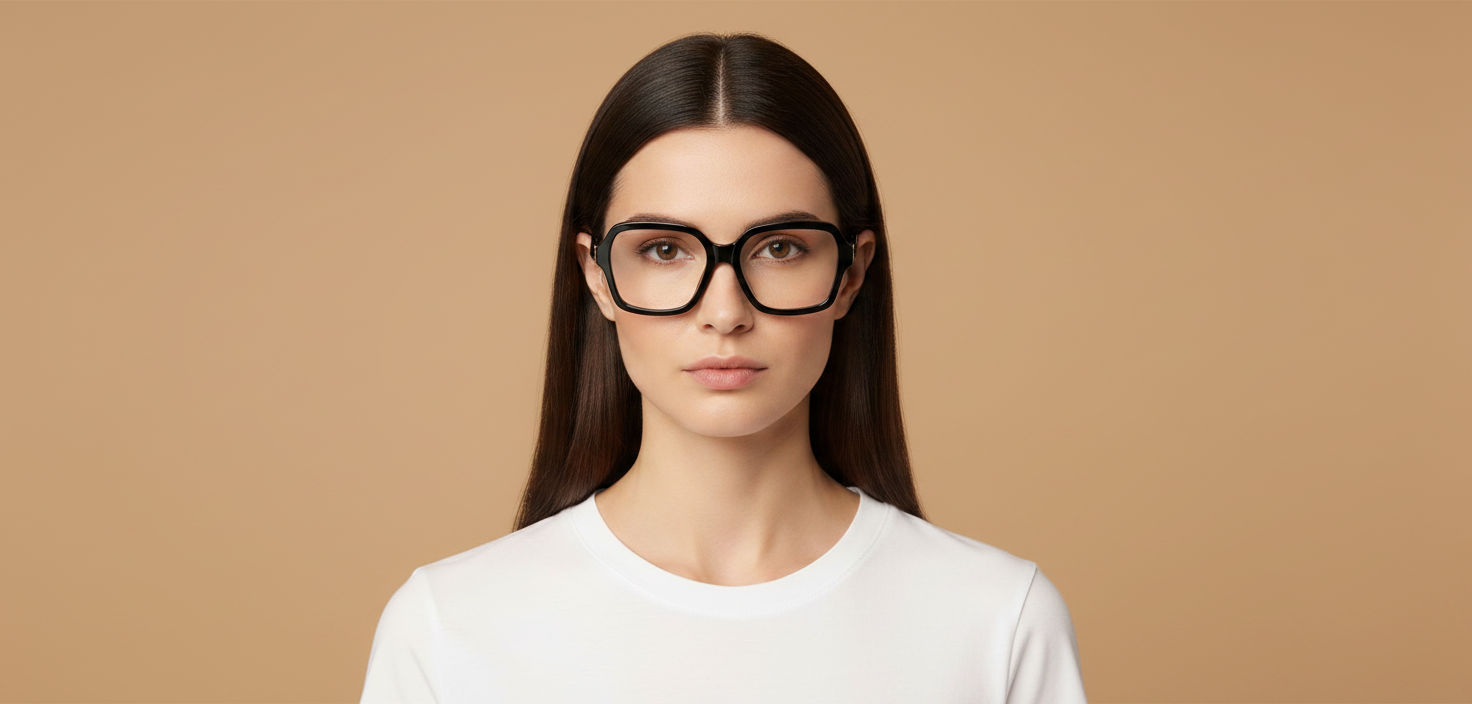Modelo femenino llevando Gafas Graduadas Miu Miu 03YV 16K1O1 52 17