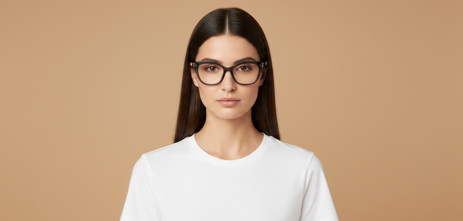 Modelo femenino llevando Gafas Graduadas Miu Miu 05XV 08Q1O1 52 19