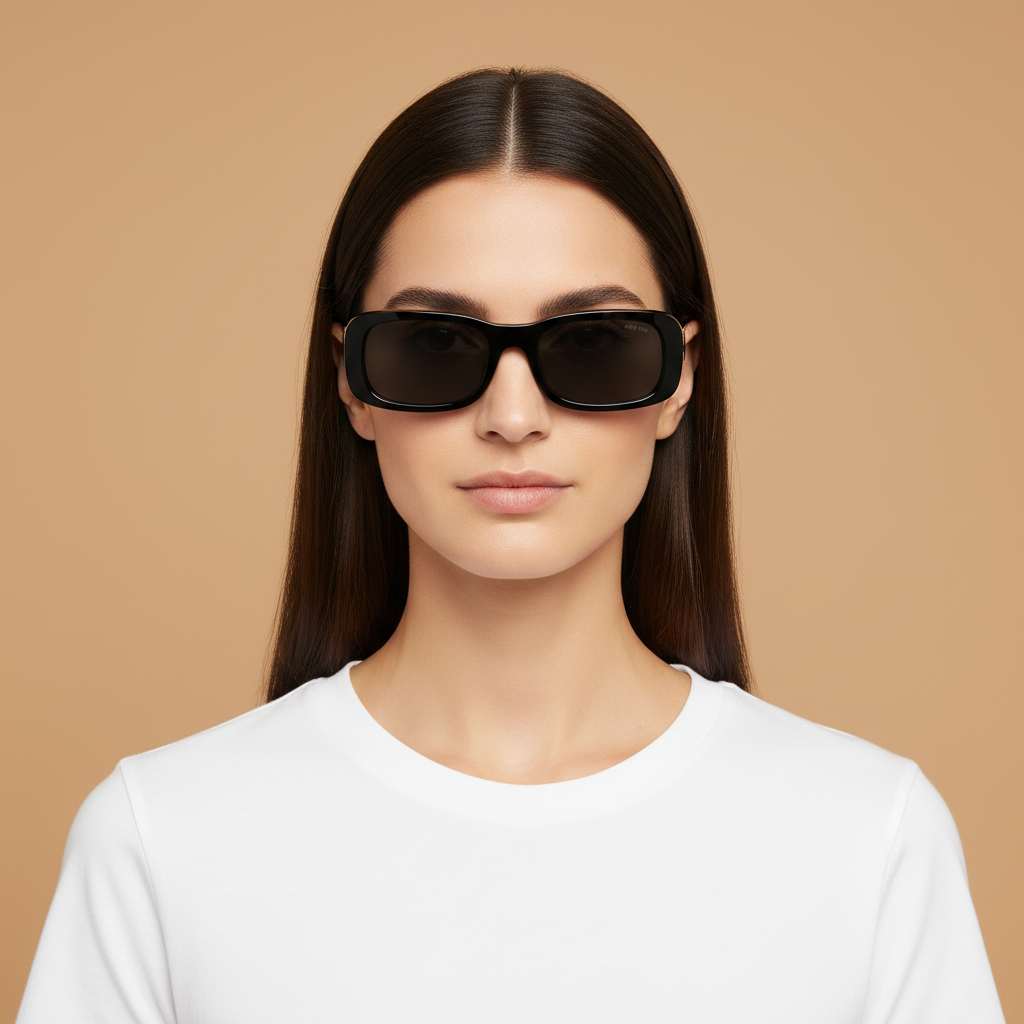 Female model wearing Sunglasses Miu Miu 08ZS 1AB5S0 53 20