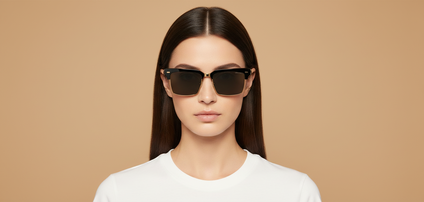 Modelo femenino llevando Gafas de Sol Miu Miu 10ZS 1AB5S0 54 17