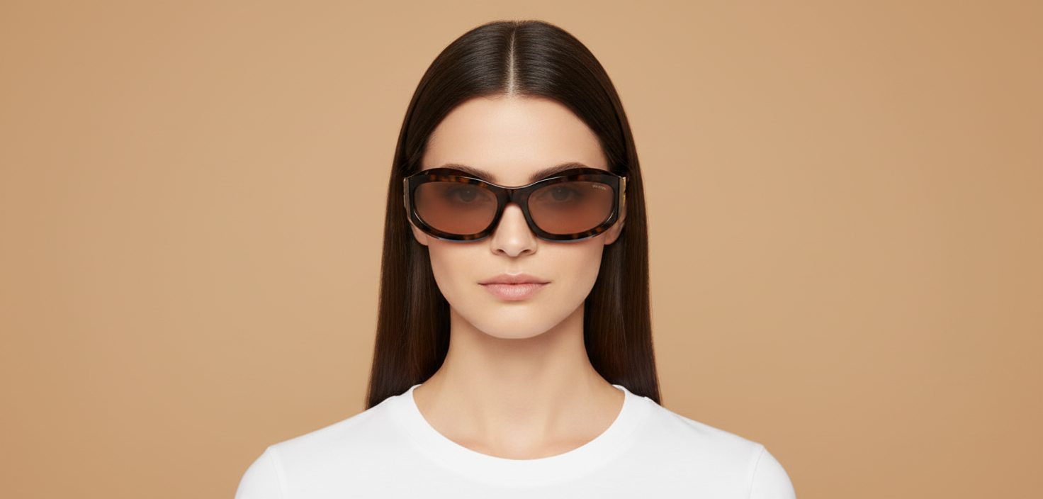 Modelo femenino llevando Gafas de Sol Miu Miu 14ZS 14L90H 59 17