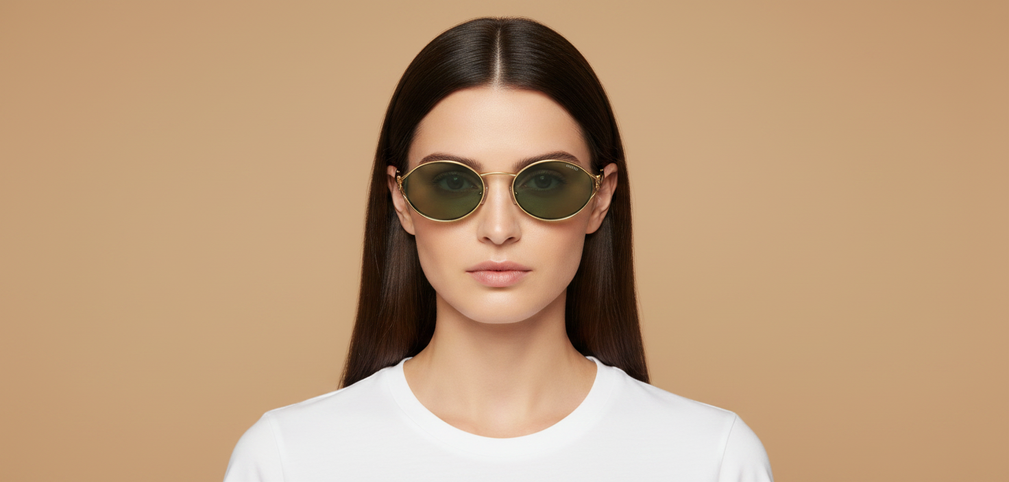 Modelo femenino llevando Gafas de Sol Miu Miu 52YS 5AK04M 54 21