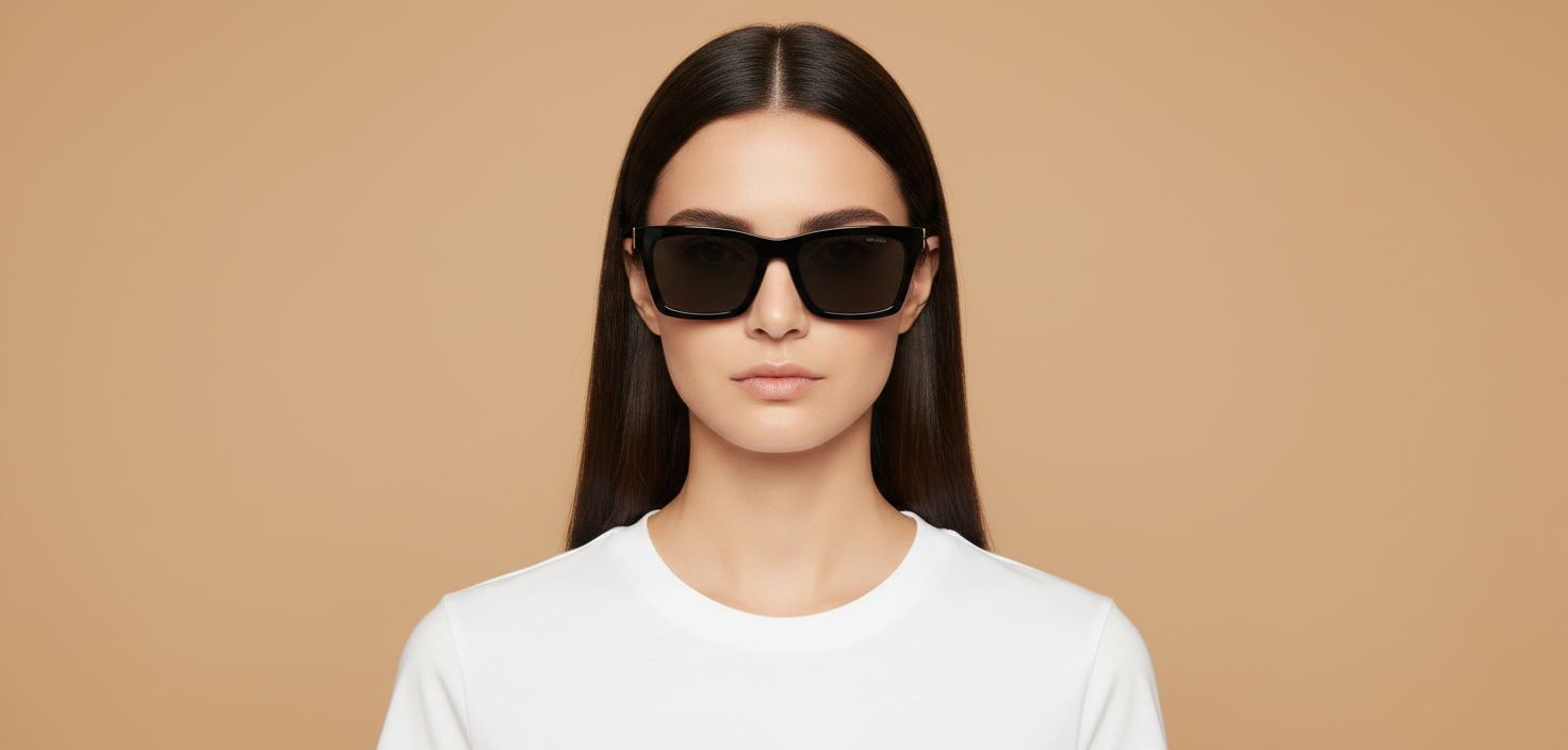 Modelo femenino llevando Gafas de Sol Miu Miu A05S 16K08Z 55 19