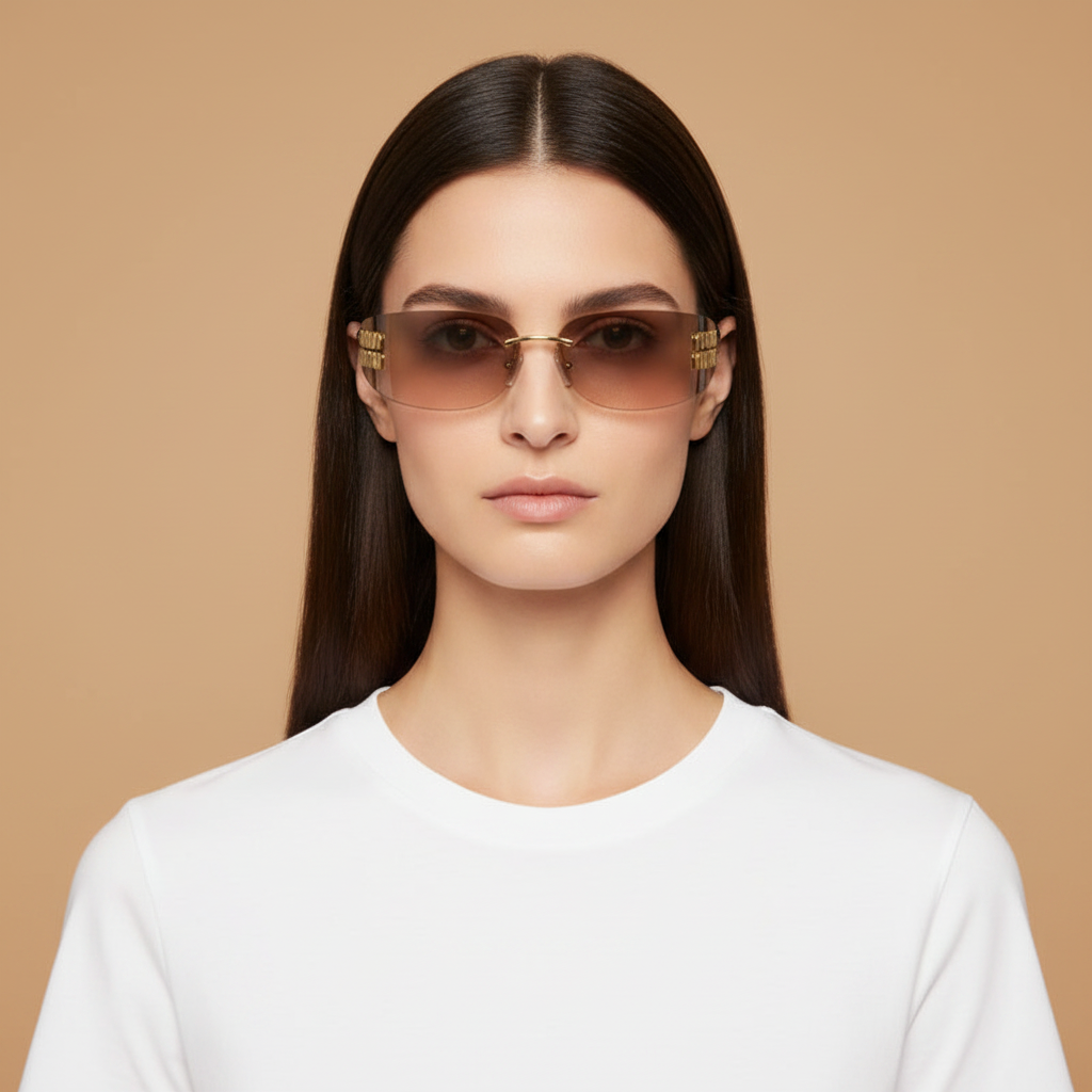 Female model wearing Sunglasses Miu Miu A51S 5AK20P 75 14