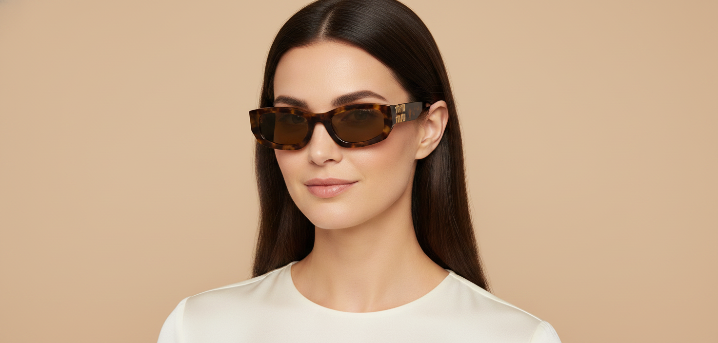 Modelo femenino llevando Gafas de Sol Miu Miu B04S 14L09Z 53 22