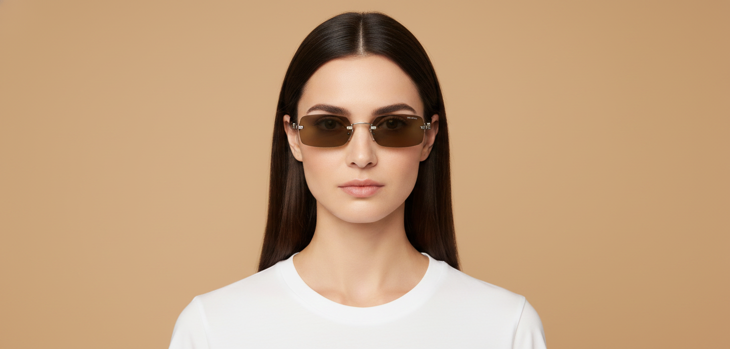Modelo femenino llevando Gafas de Sol Miu Miu B50S 26C09Z 50 20