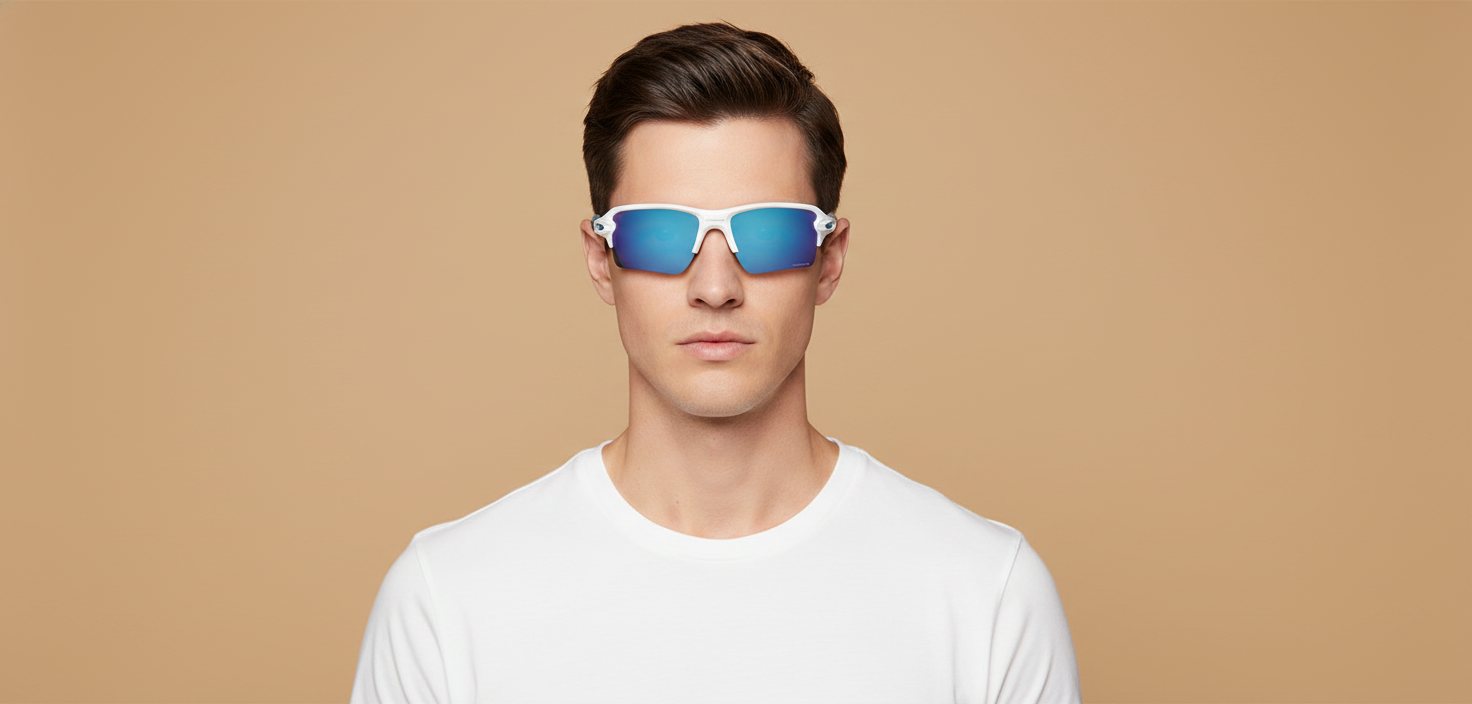 Modelo masculino llevando Gafas de Sol Oakley Flak 2.0 OO9488 02 63 10