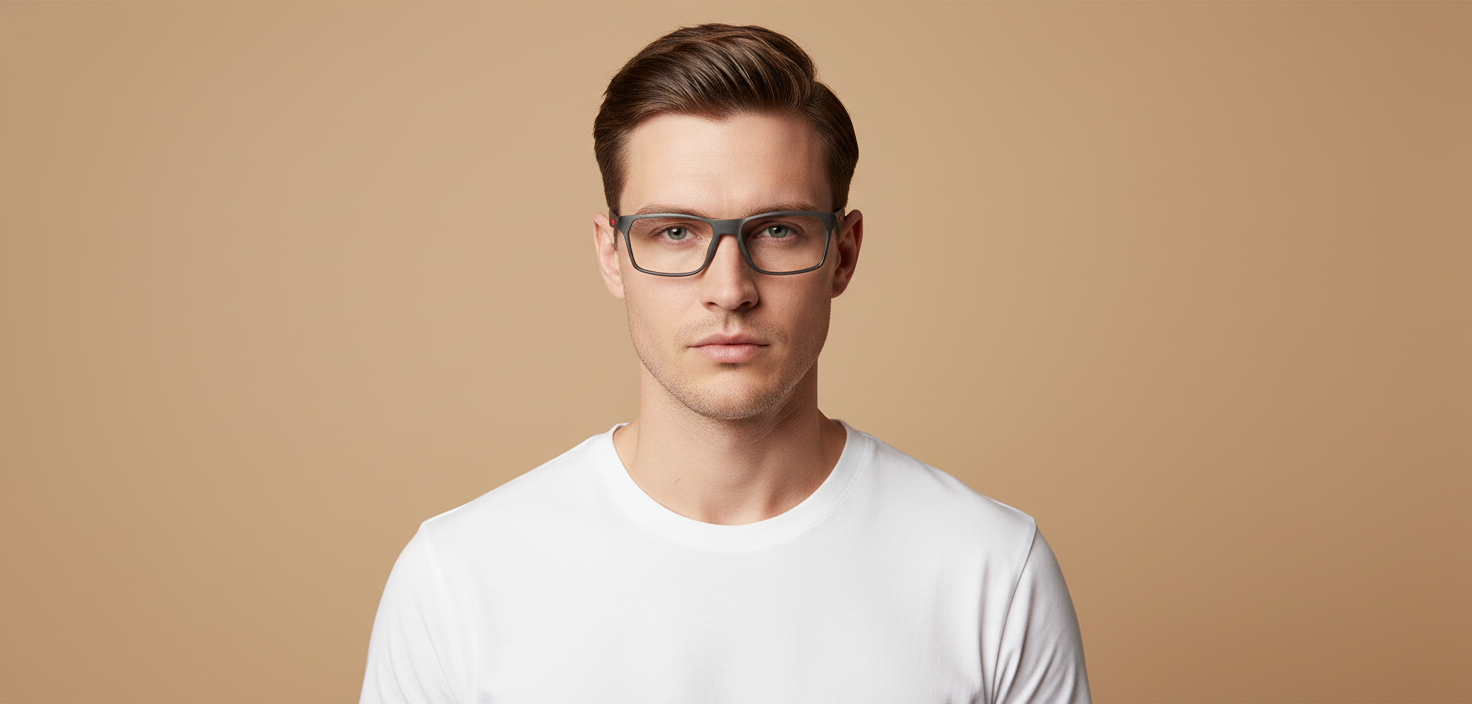 Male model wearing Prescription Glasses Oakley Hex Jector OX8032 02 55 16