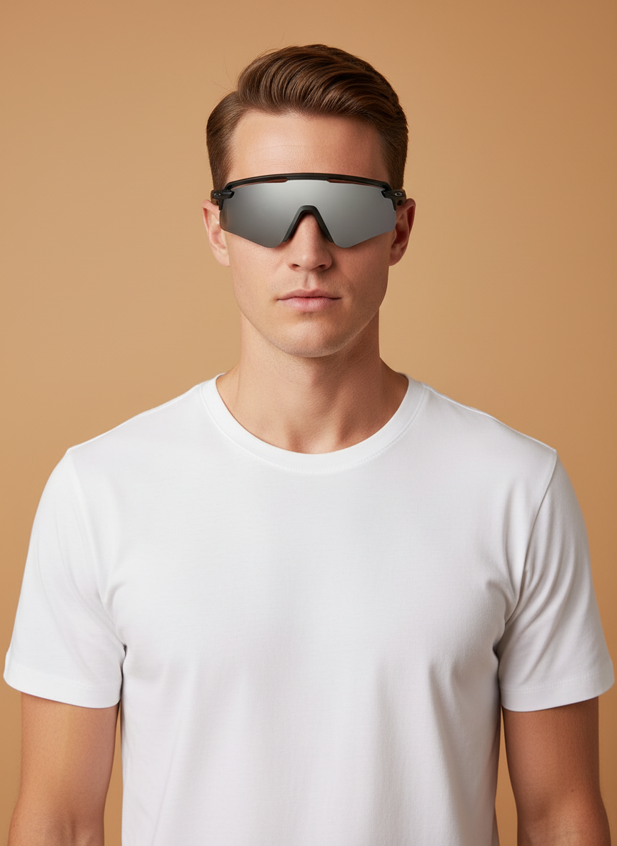 Male model wearing Sunglasses Oakley Encoder OO9471 01 01 36
