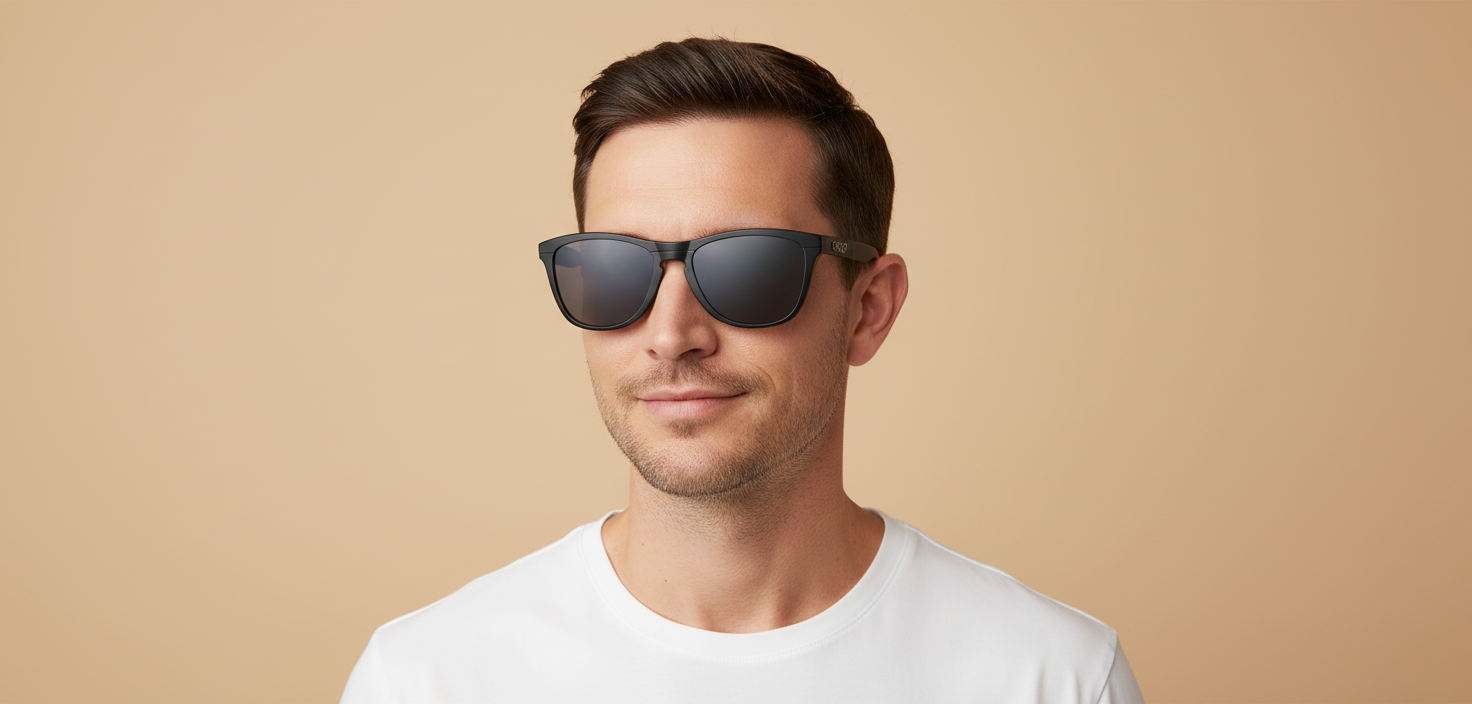 Modelo masculino llevando Gafas de Sol Oakley Frogskins Range XL OO9503 08 58 17