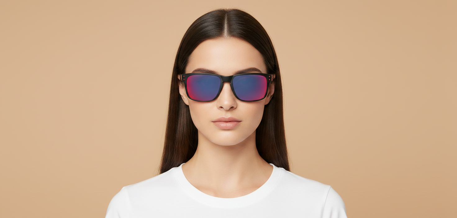Modelo femenino llevando Gafas de Sol Oakley Holbrook OO9102 36 55 18