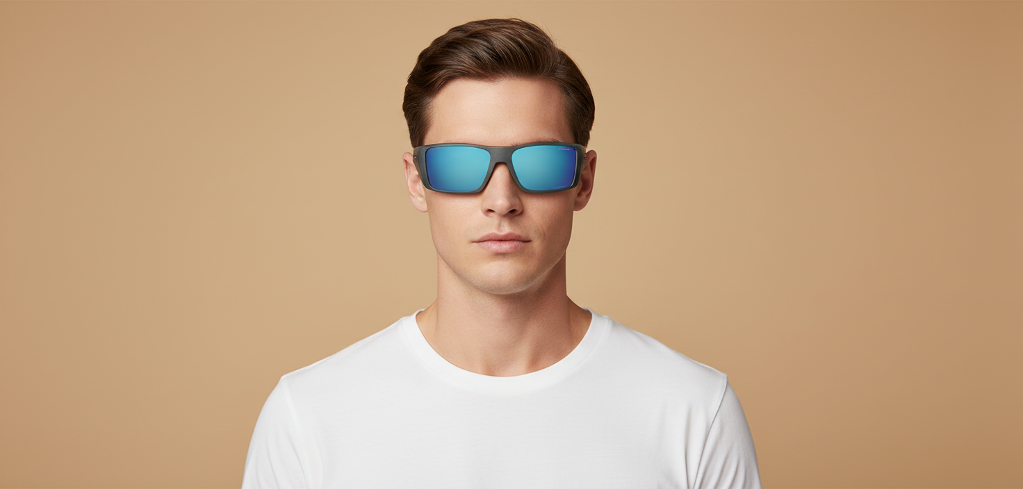 Modelo masculino llevando Gafas de Sol Oakley Heliostat OO9231 13 61 16