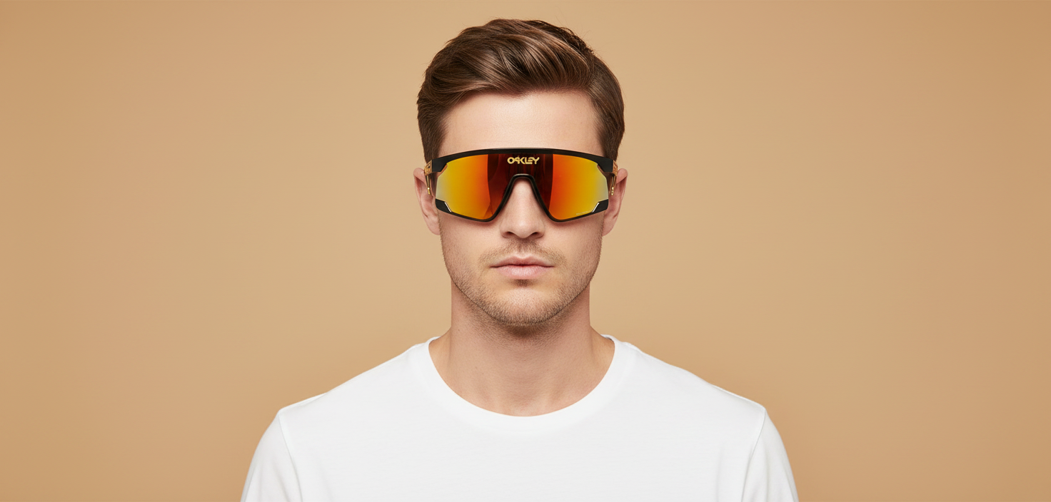Modelo masculino llevando Gafas de Sol Oakley BXTR Metal OO9237 01 01 39