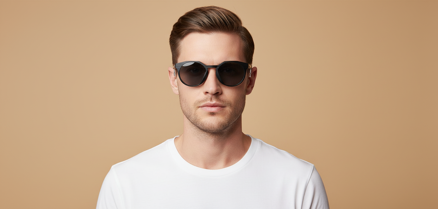 Modelo masculino llevando Gafas de Sol Oakley HSTN Metal OO9279 01 52 21