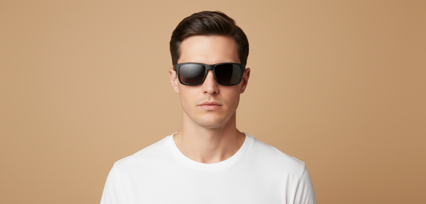 Modelo masculino llevando Gafas de Sol Oakley Holbrook XXL OO9487 01 61 18