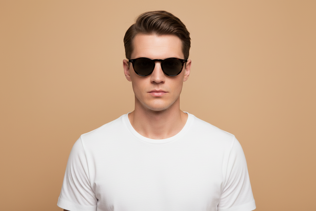 Modelo masculino llevando Gafas de Sol Oliver Peoples OP-13 OV5504SU 1731P2 47 20