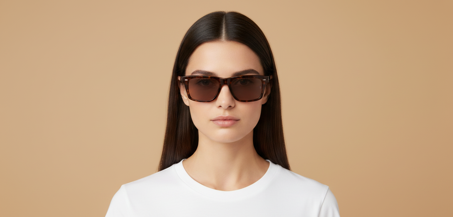 Modelo femenino llevando Gafas de Sol Oliver Peoples R-16 OV5596SU 100953 55 19