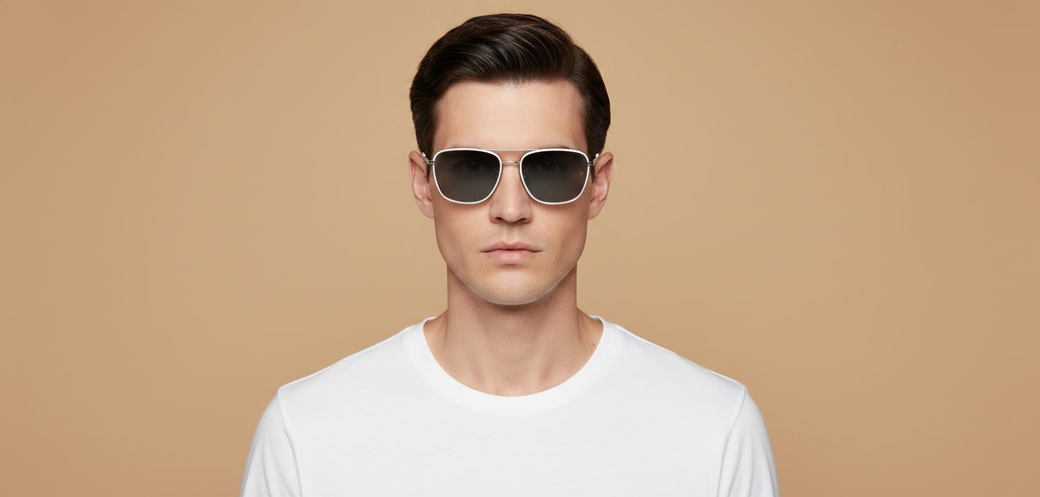 Мужская модель в Gafas de Sol Oliver Peoples R-18 OV1378S 50366G 57 18