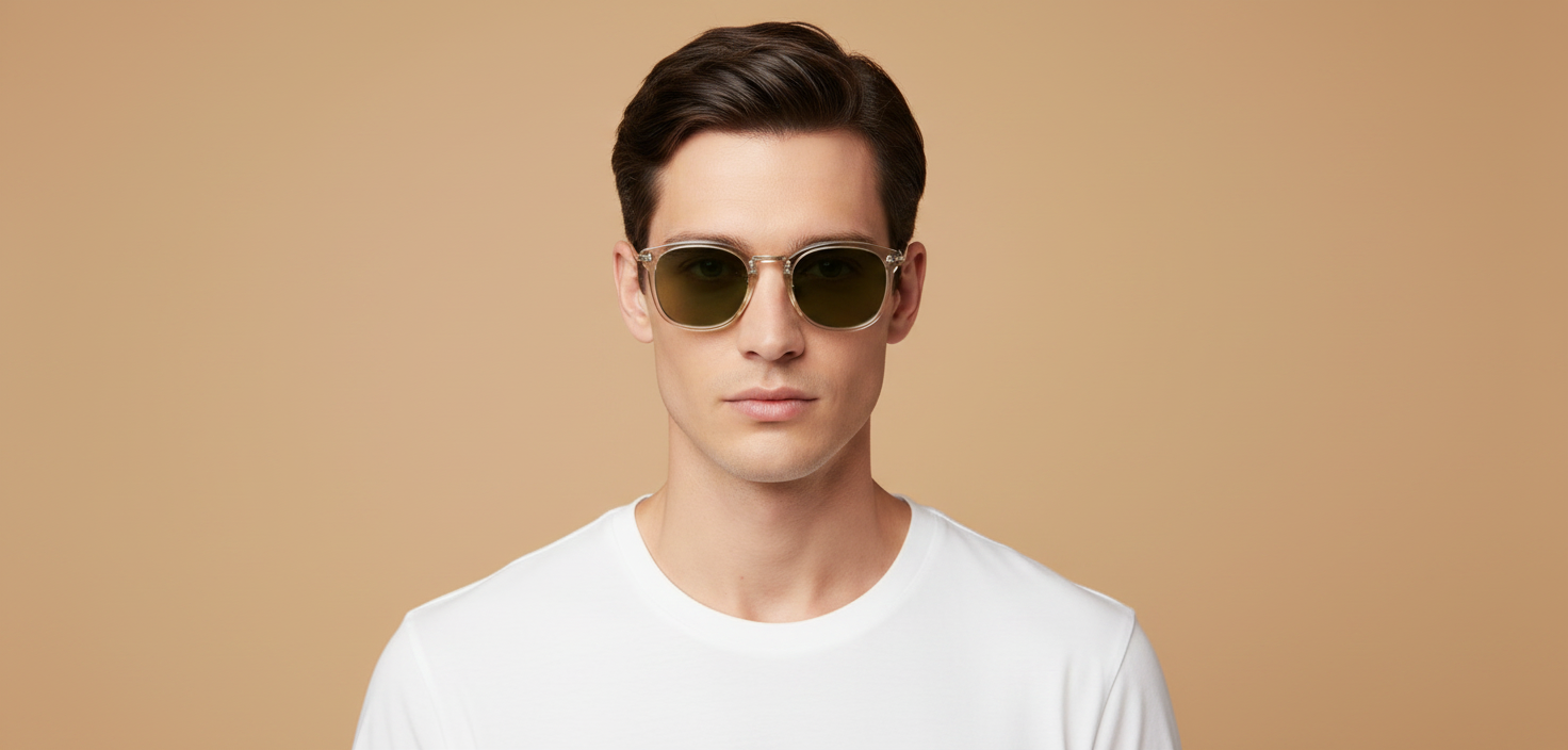Modelo masculino llevando Gafas de Sol Oliver Peoples OP-506 OV5350S 109452 49 22