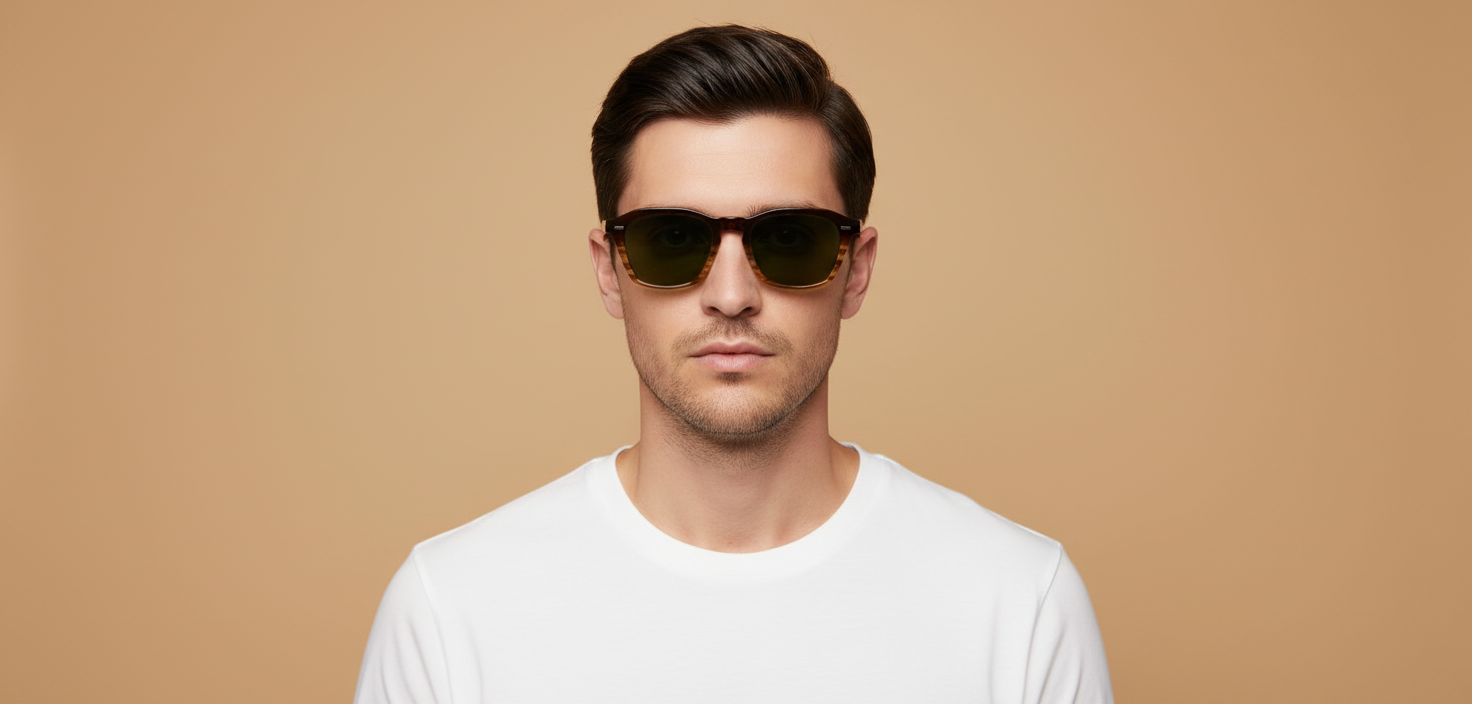 Modelo masculino llevando Gafas de Sol Oliver Peoples OV5593S 13929A 52 21