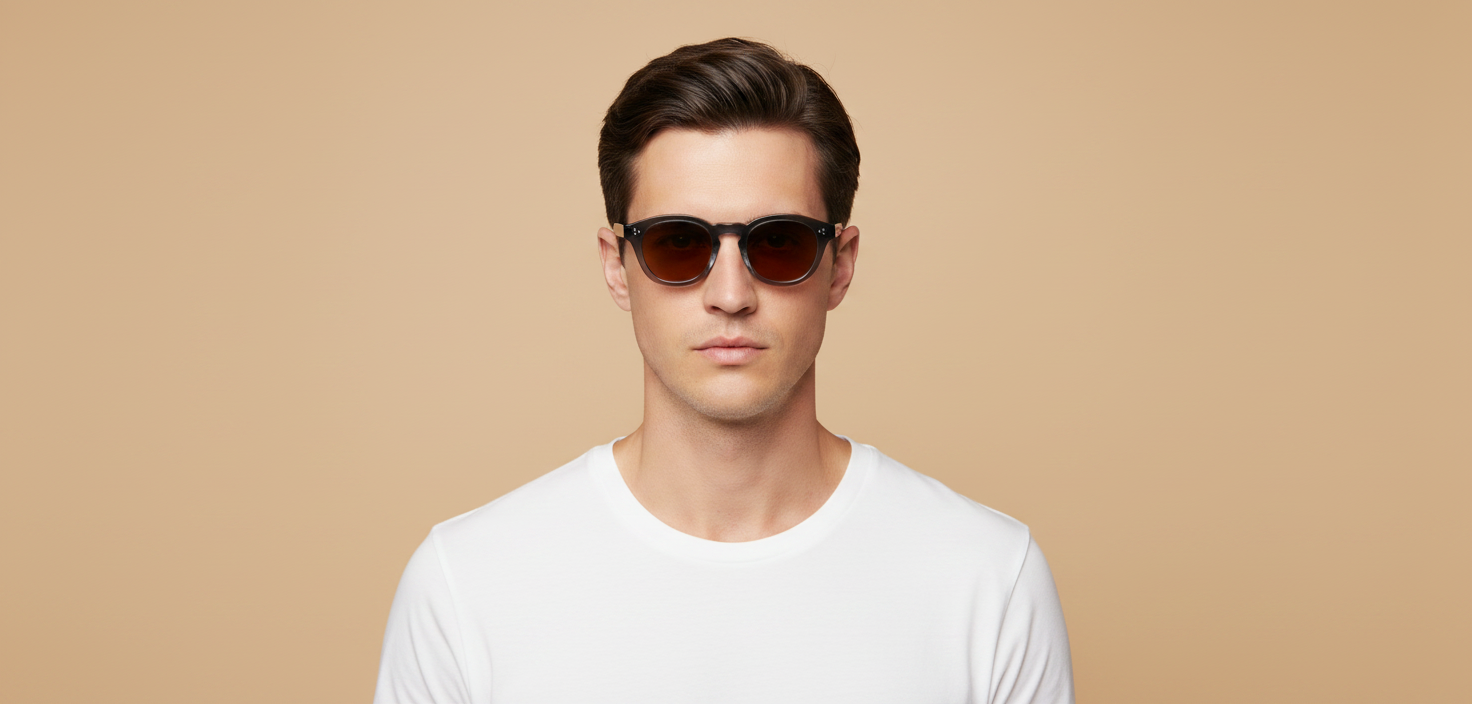 Мужская модель в Gafas de Sol Oliver Peoples Boudreau l.a OV5382SU 177773 48 22