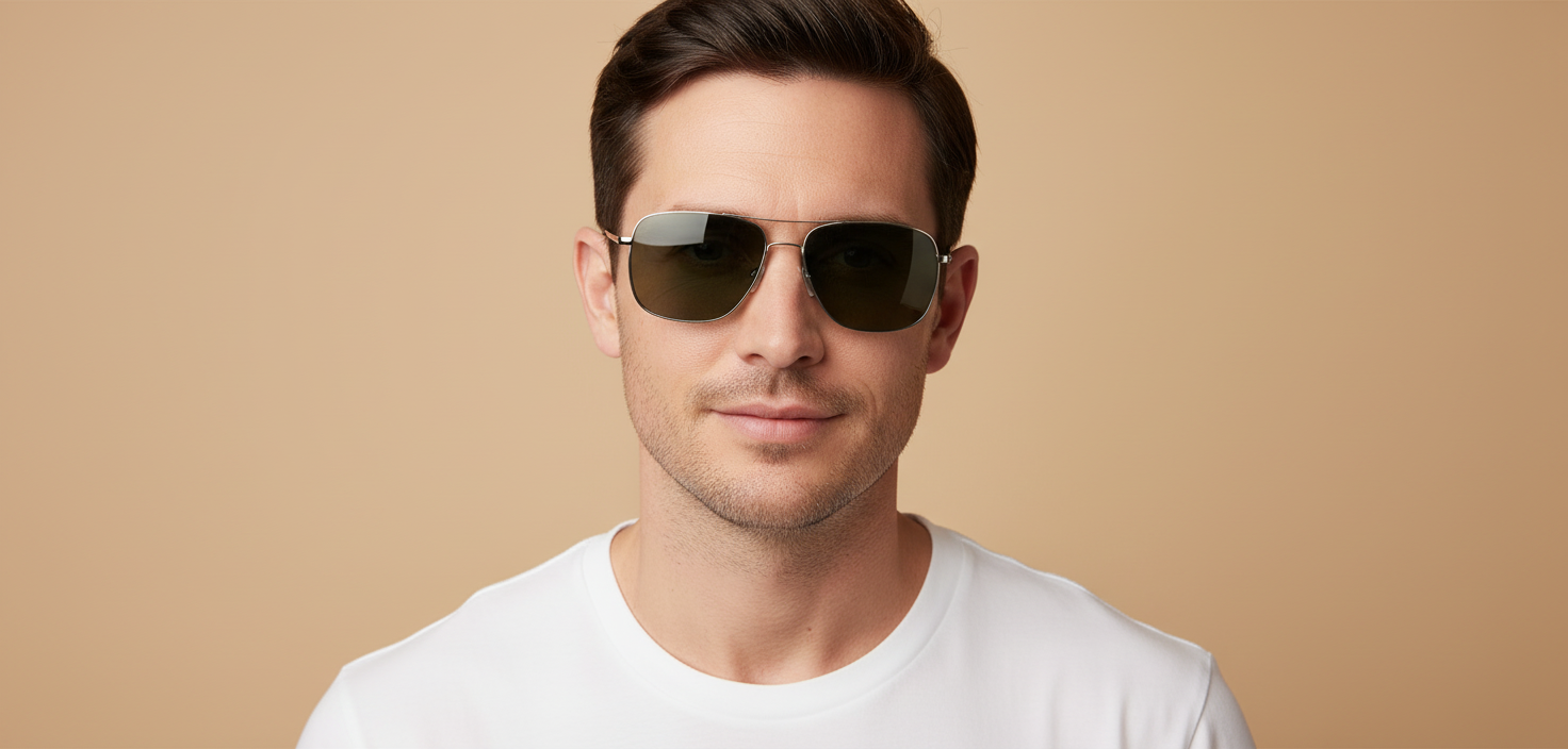 Modelo masculino llevando Gafas de Sol Oliver Peoples OV1150S Clifton 5036P2 58 15