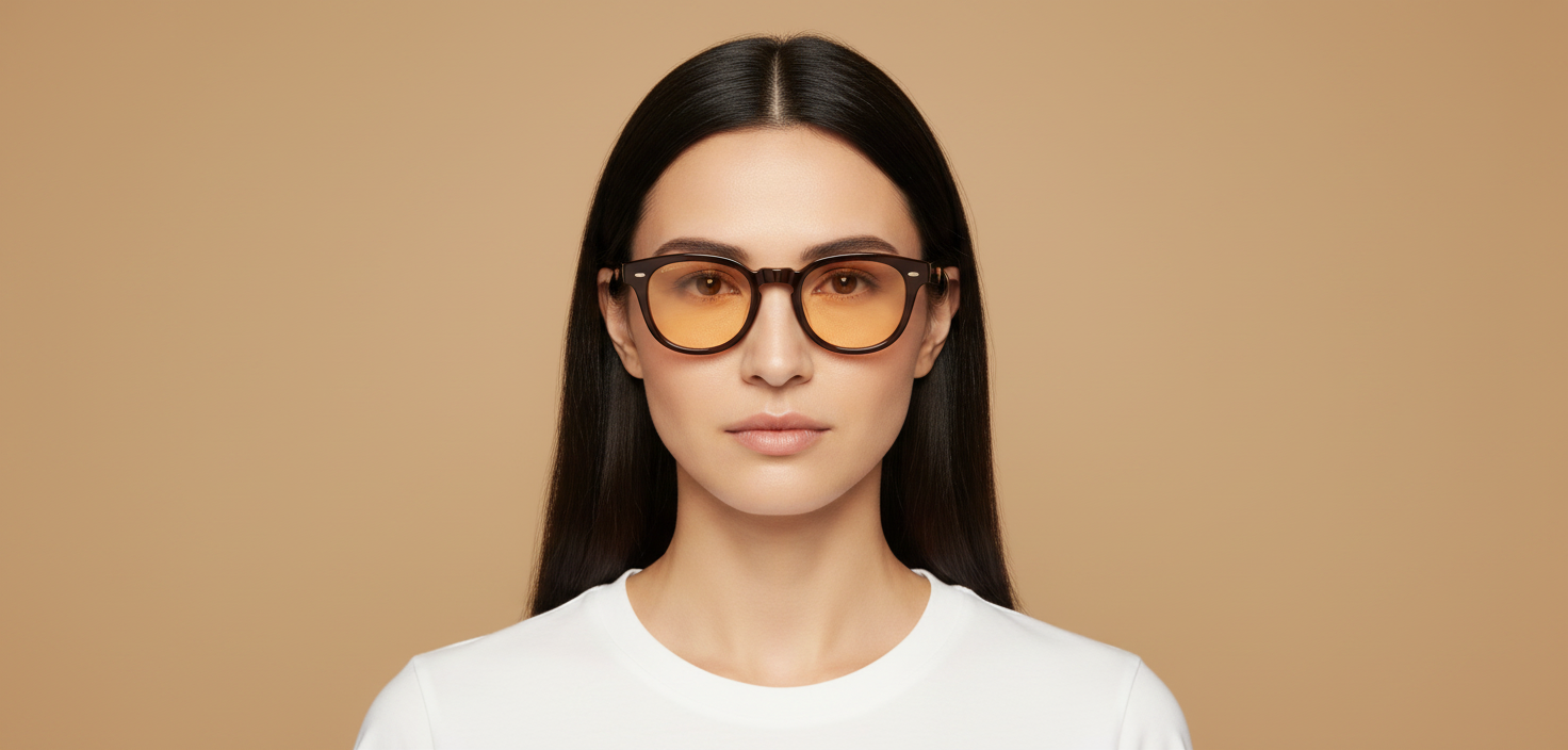 Weibliches Modell trägt Korrektionsbrillen Oliver Peoples N.02 OV5529U 1731 46 20