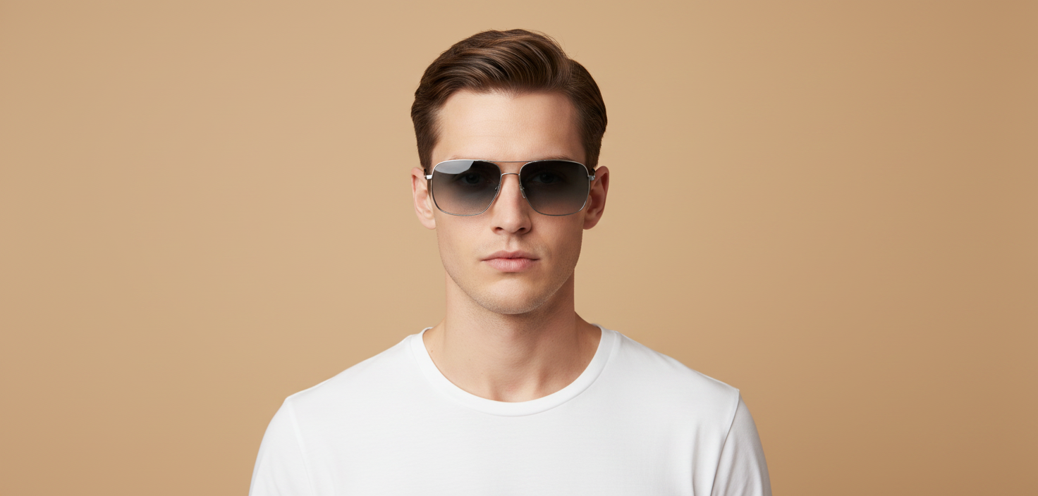 Male model wearing Gafas de Sol Oliver Peoples Clifton OV1150S 50363F 58 15