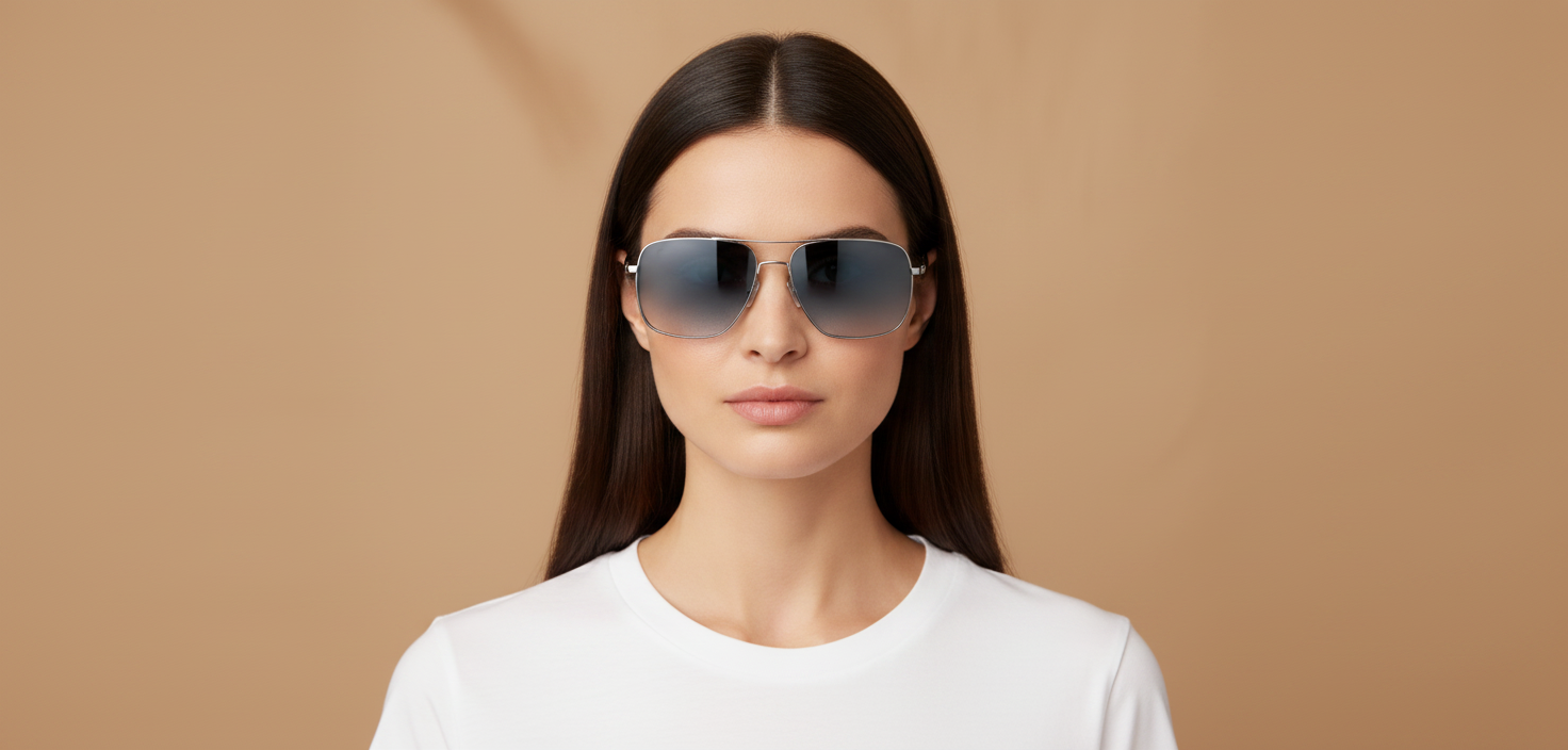 Female model wearing Gafas de Sol Oliver Peoples Clifton OV1150S 50363F 58 15