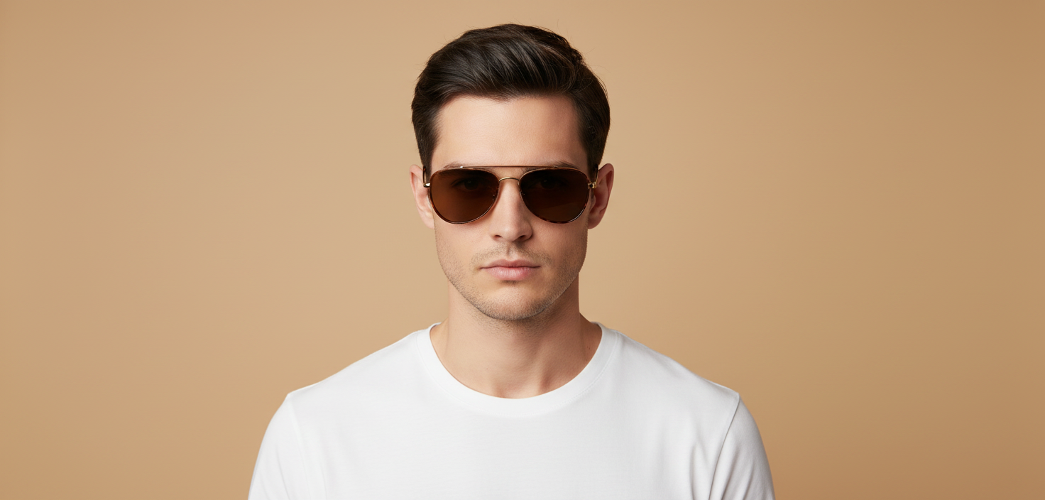 Modèle homme portant Gafas de Sol Oliver Peoples Sacoye OV1372ST 5035AN 52 19
