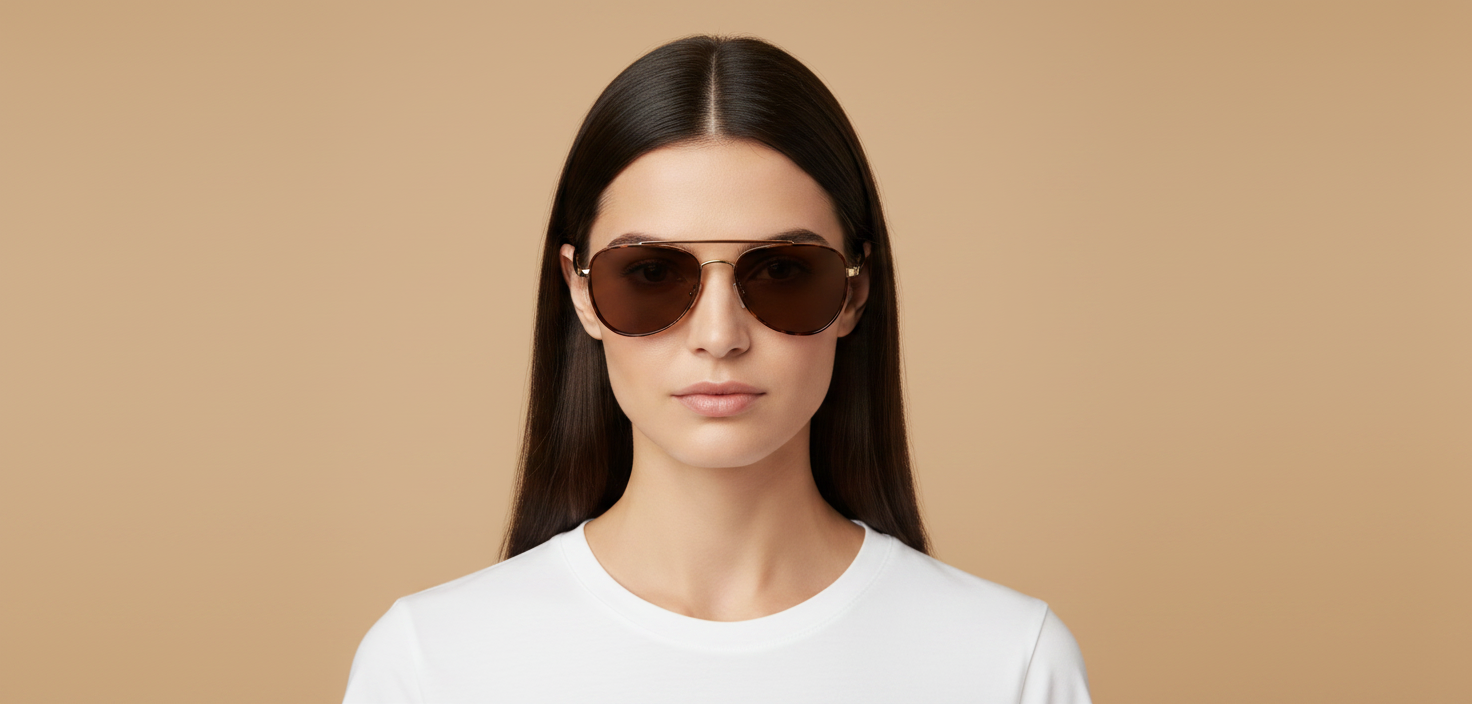 Modèle femme portant Gafas de Sol Oliver Peoples Sacoye OV1372ST 5035AN 52 19