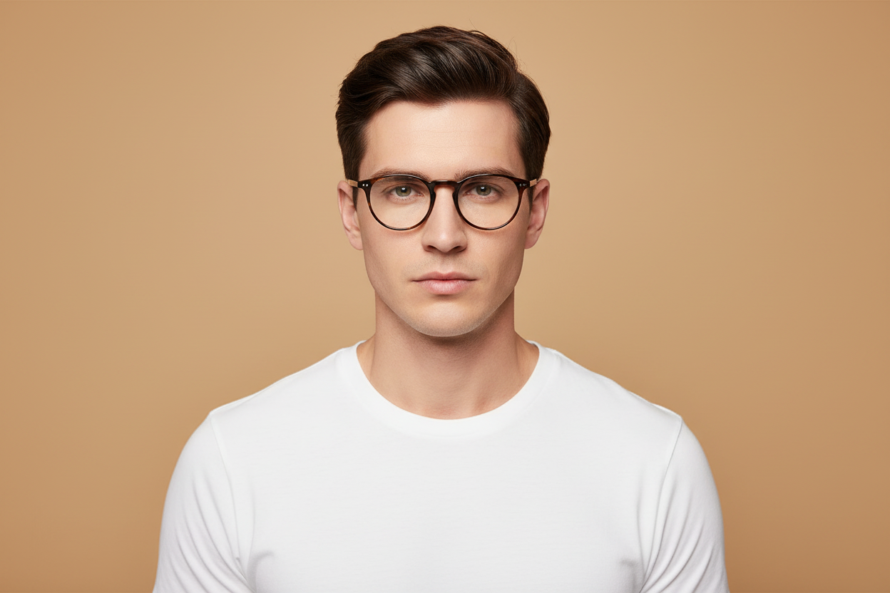 Male model wearing Prescription Glasses Oliver Peoples Riley-R OV5004 1003 49 20