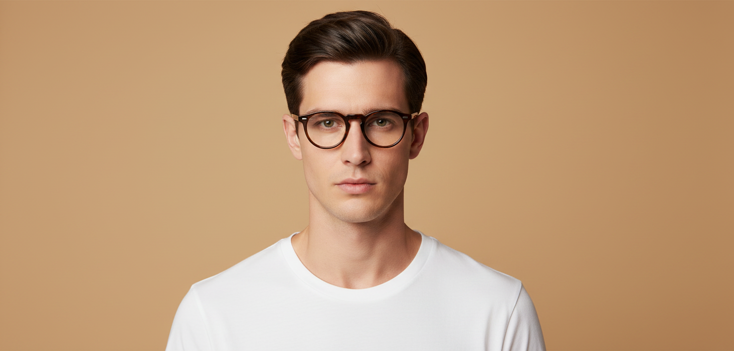 Modelo masculino llevando Gafas Graduadas Oliver Peoples Gregory Peck OV5186 1003 45 23